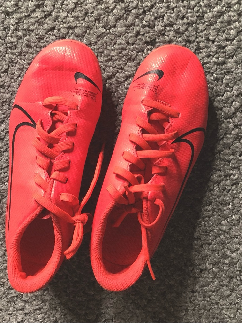 Nike Jr Mercurial Soccer Cleats Bright Crimson Black Multi Ground Youth - Picture 2 of 4